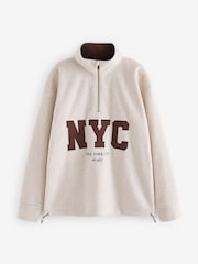 Ecru NYC Half Zip Fleece Top - Image 8 of 9