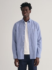GANT Blue Poplin Gingham 100% Cotton Shirt - Image 1 of 5