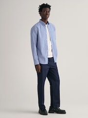 GANT Blue Poplin Gingham 100% Cotton Shirt - Image 3 of 5