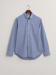GANT Blue Poplin Gingham 100% Cotton Shirt - Image 5 of 5