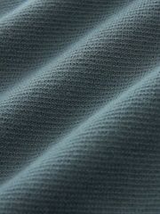 Blue Plain Regular Fit 100% Cotton Premium Zip Neck Jumper - Image 9 of 9