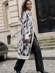 Religion Grey Long Line Layla Maxi Coatigan Cardigan With Funnel Neck - Image 1 of 8