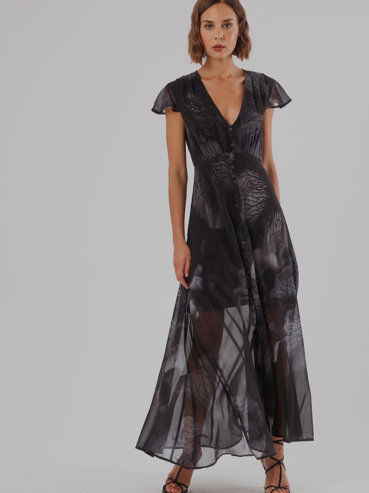 Religion Black/Blue Indium Maxi Tea Dress - Image 1 of 8 Religion Black/Blue Indium Maxi Tea Dress - Image 1 of 8