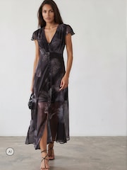 Religion Black/Blue Indium Maxi Tea Dress - Image 2 of 8