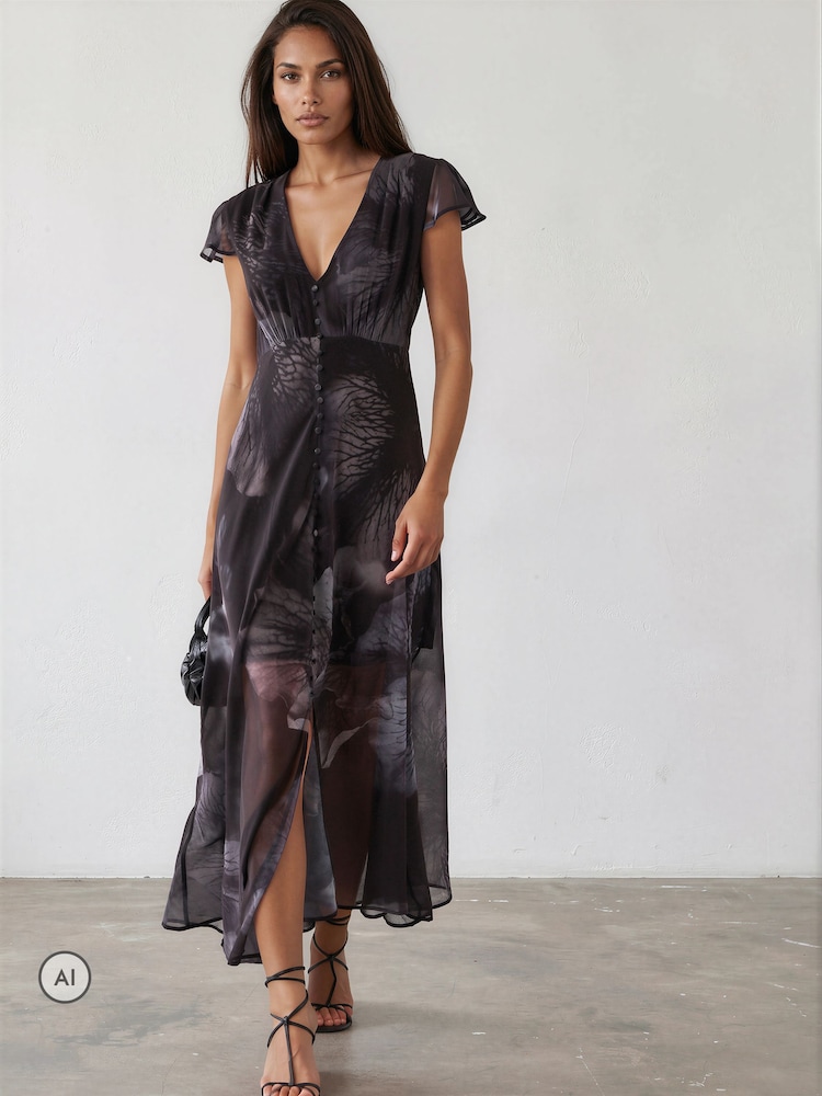 Religion Black/Blue Indium Maxi Tea Dress - Image 2 of 8 Religion Black/Blue Indium Maxi Tea Dress - Image 2 of 8