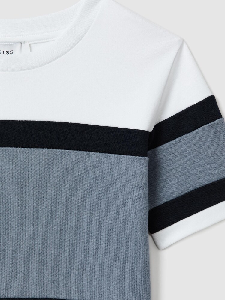 Reiss Airforce Blue Auckland 13-14 yrs Cotton Colourblock Crew Neck T-Shirt - Image 4 of 4 Reiss Airforce Blue Auckland 13-14 yrs Cotton Colourblock Crew Neck T-Shirt - Image 4 of 4