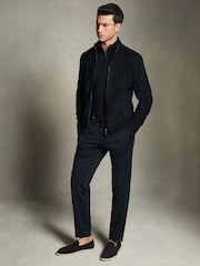 Reiss x McLaren F1 Team Navy Suede Zip-Through Jacket - Image 3 of 7