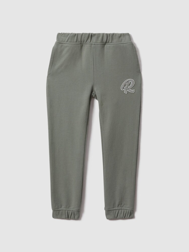 Reiss Pistachio Toby Teen Elasticated Waist Motif Joggers - Image 1 of 3