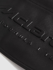 Reiss x McLaren F1 Team Black Embossed Leather Jacket - Image 8 of 11