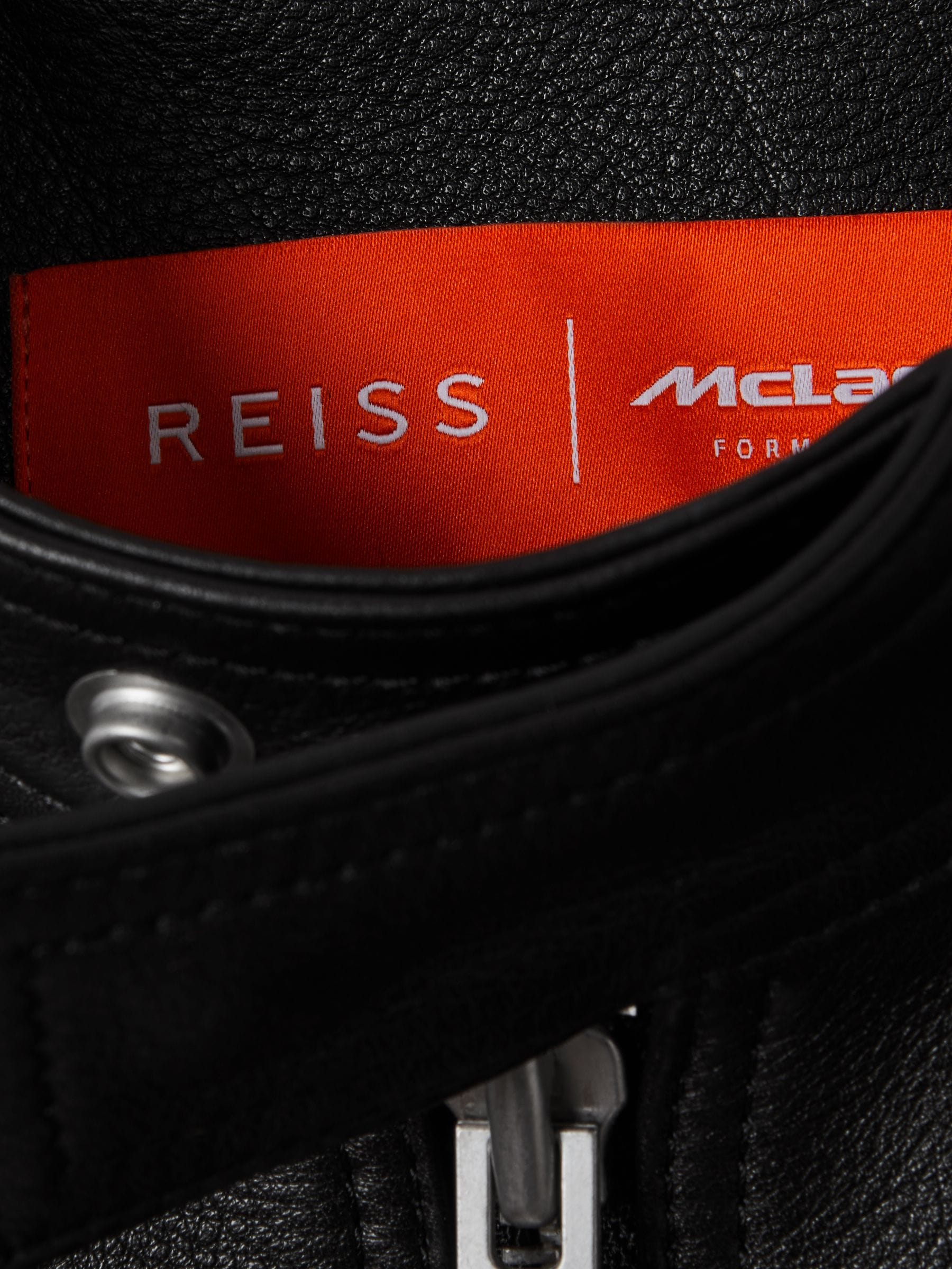 Buy Reiss x McLaren F1 Team Black Embossed Leather Jacket from Next Canada
