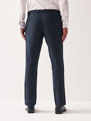 Navy Blue Slim Smart Textured Chino Trousers - Image 3 of 9