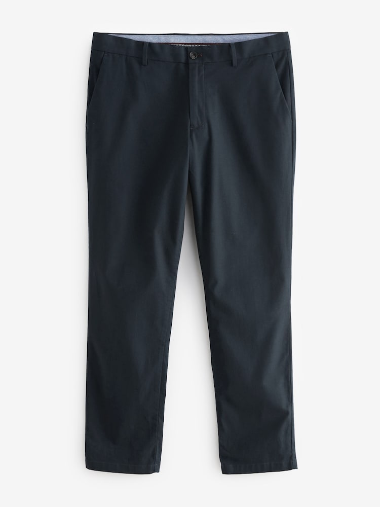 Navy Blue Slim Smart Textured Chino Trousers - Image 5 of 9