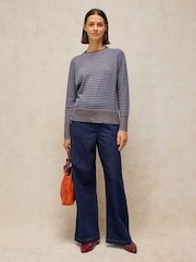 White Stuff Blue Sienna Stripe Jumper - Image 1 of 6