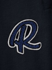 Reiss Navy Cade Teen Cotton Motif Hoodie - Image 4 of 4
