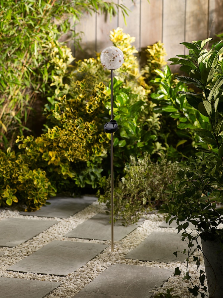 White/Gold Solar Confetti Glass Path Finder - Image 1 of 6