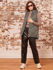 Khaki Green Quilted Gilet - Image 2 of 7