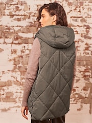 Khaki Green Quilted Gilet - Image 4 of 7