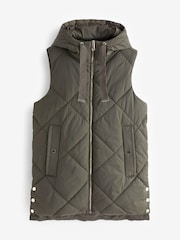 Khaki Green Quilted Gilet - Image 6 of 7