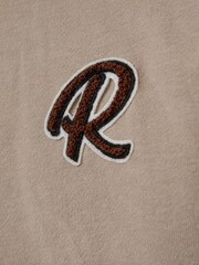 Reiss Taupe Toby 13-14 yrs Cotton Elasticated Waist Motif Joggers - Image 4 of 4