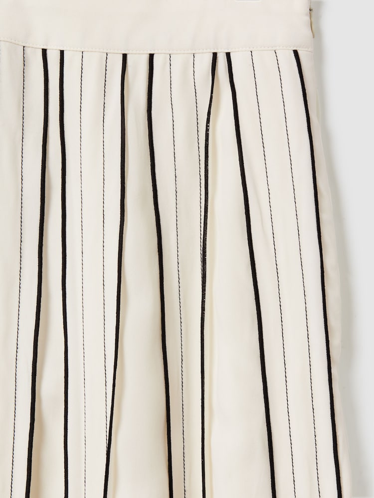Reiss Cream Tara Contrast Ruffle Midi Skirt - Image 6 of 6