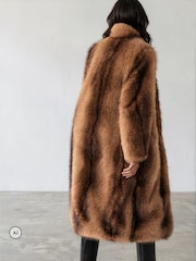 Religion Brown Long Meryl Fox Fur Maxi Coat - Image 5 of 8