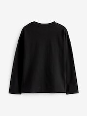 Black/Gold Cosmic Reindeer Sequin Christmas Long Sleeve T-Shirt (3-16yrs) - Image 2 of 3