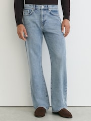 Reiss Light Stone Wash Styles Relaxed Flared-Leg Jeans - Image 3 of 7