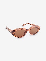Tortoiseshell Brown Polarised Slim Cat Eye Sunglasses - Image 3 of 6