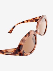 Tortoiseshell Brown Polarised Slim Cat Eye Sunglasses - Image 5 of 6
