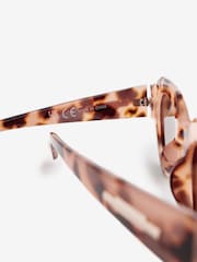 Tortoiseshell Brown Polarised Slim Cat Eye Sunglasses - Image 6 of 6