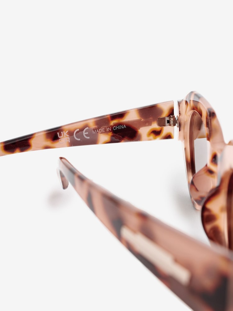 Tortoiseshell Brown Polarised Slim Cat Eye Sunglasses - Image 6 of 6