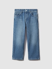 Reiss Mid Blue Ronnie 9-13 yrs Loose Fit Adjuster Jeans - Image 2 of 6