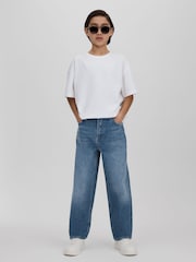Reiss Mid Blue Ronnie 9-13 yrs Loose Fit Adjuster Jeans - Image 3 of 6