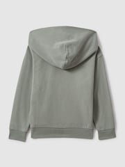 Reiss Pistachio Cade Teen Cotton Motif Hoodie - Image 2 of 3
