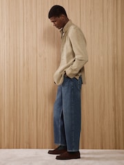 Reiss Indigo Blue Wash Freddie Barrel-Leg Jeans - Image 1 of 8
