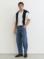 Reiss Indigo Blue Wash Freddie Barrel-Leg Jeans - Image 3 of 8