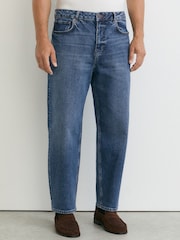 Reiss Indigo Blue Wash Freddie Barrel-Leg Jeans - Image 4 of 8