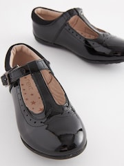 Schwarzes Lackleder - Lederschuhe mit T-Steg - Bild 4 von 6