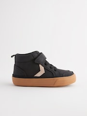 Black Wide Fit (G) Elastic Lace Touch Fastening Chevron Boots - Image 3 of 6