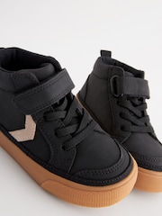 Black Wide Fit (G) Elastic Lace Touch Fastening Chevron Boots - Image 6 of 6