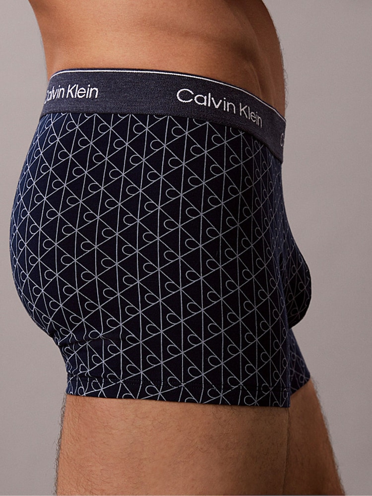 Calvin Klein Blue Icon Cotton Denim Emblem Trunks - Image 2 of 6 Calvin Klein Blue Icon Cotton Denim Emblem Trunks - Image 2 of 6
