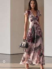 Religion Pink Floral Indium Maxi Tea Dress - Image 1 of 8