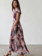 Religion Pink Floral Indium Maxi Tea Dress - Image 2 of 8