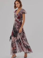 Religion Pink Floral Indium Maxi Tea Dress - Image 7 of 8