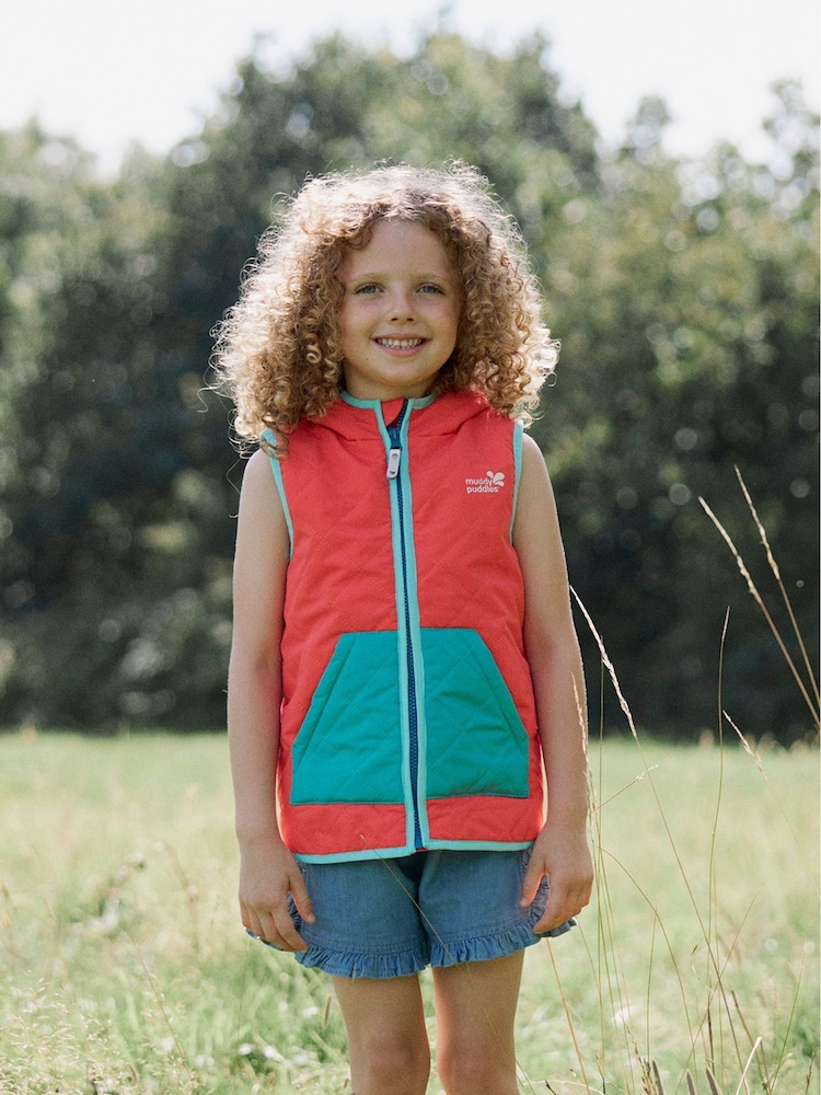 Muddy Puddles Pink Quilted Colourblock Gilet - Image 1 of 3