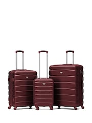 Temno rdeča - Flight Knight Hardcase velik karirast; s karirastim vzorcem in Suitcases and Cabin Case Set of 3 - Slika 1 iz 7