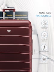 Temno rdeča - Flight Knight Hardcase velik karirast; s karirastim vzorcem in Suitcases and Cabin Case Set of 3 - Slika 4 iz 7