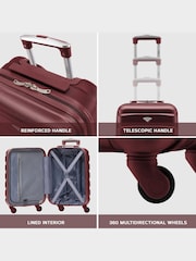 Temno rdeča - Flight Knight Hardcase velik karirast; s karirastim vzorcem in Suitcases and Cabin Case Set of 3 - Slika 7 iz 7