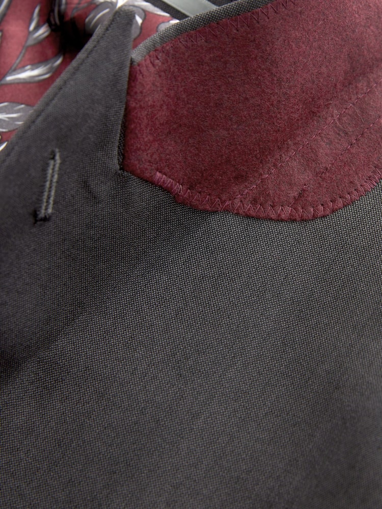 Charcoal Grey Tailored Fit Two Button Suit Jacket - Image 10 of 12