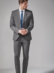 Charcoal Grey Tailored Fit Two Button Suit Jacket - Image 2 of 12